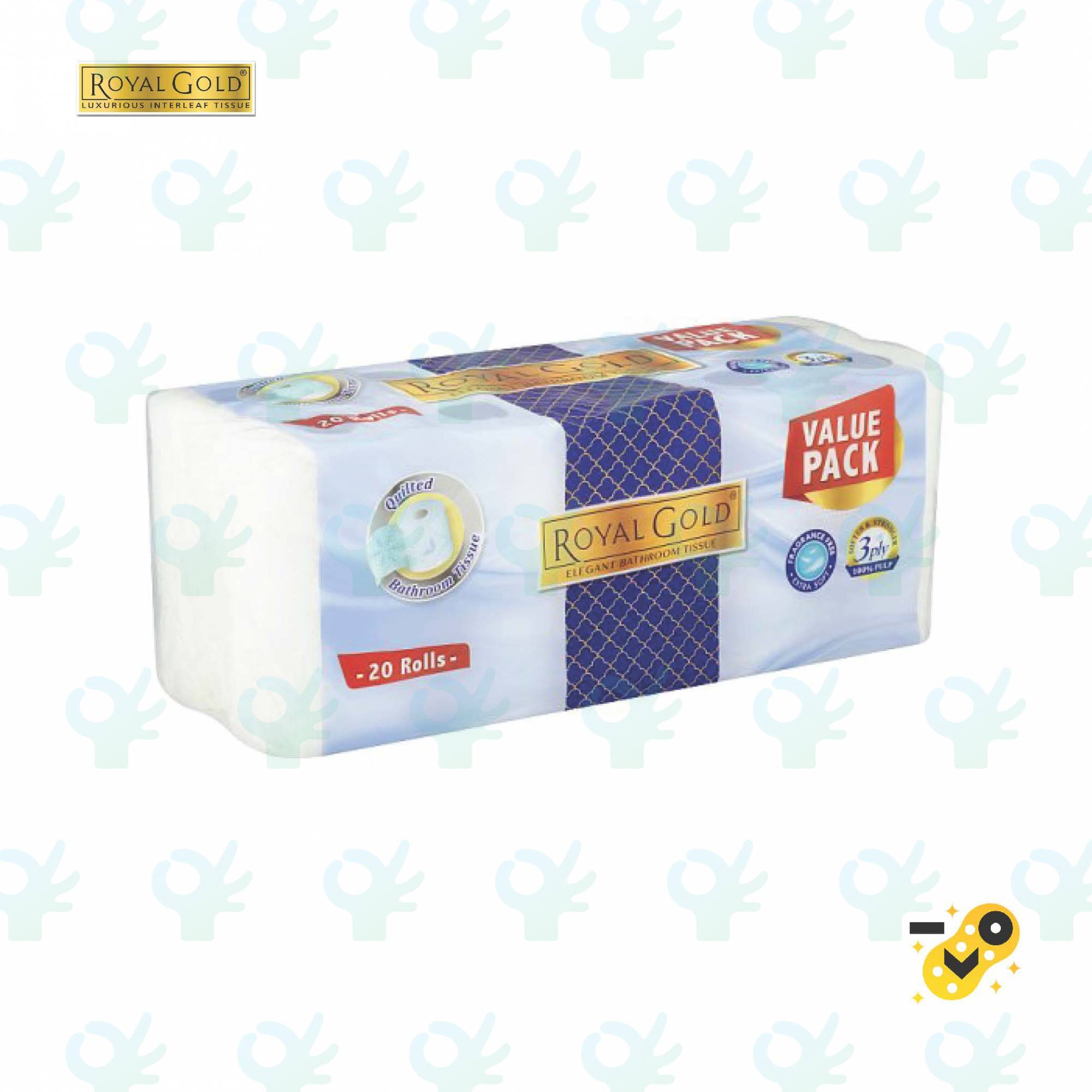 Ofiskita Royal Gold Elegant Bathroom Tissue 3 Ply 220 Sheets X 20 Rolls 1 Packet / 3 Packets